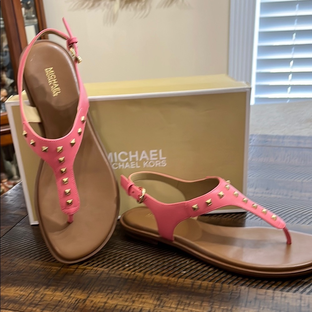 Michael Kors Pink Studded Sandals NIB